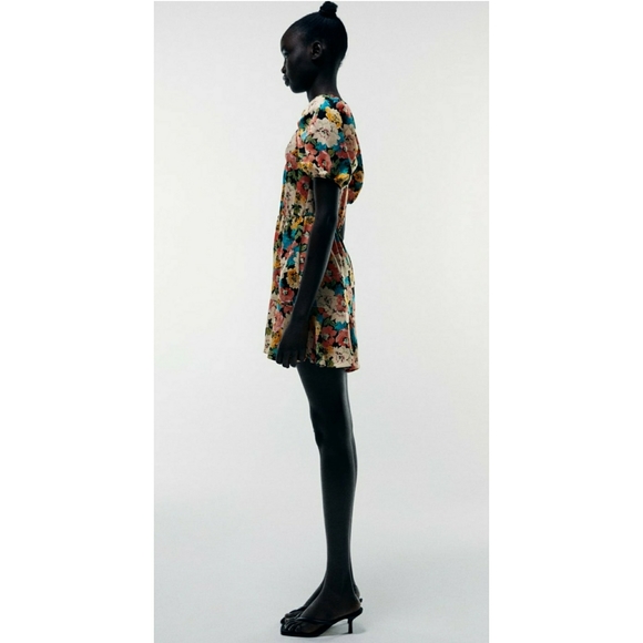 ZARA // silky floral flounce dress - Picture 6 of 14